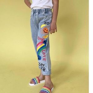 Lola and the Boys Scribble rainbow jeans